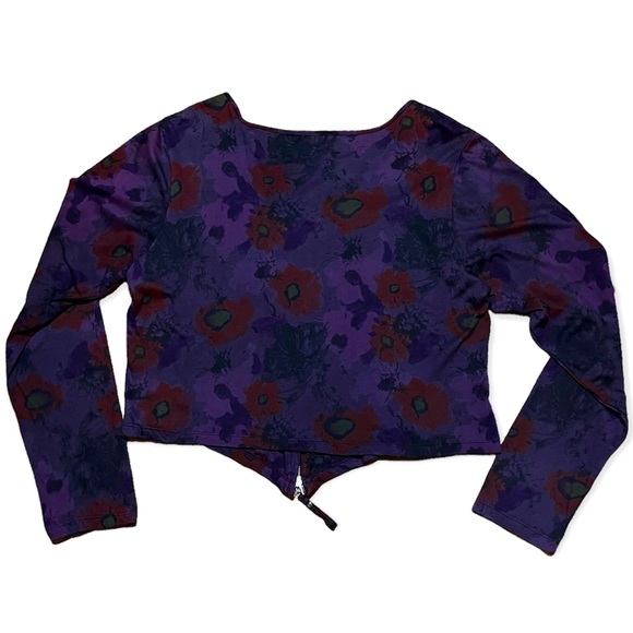 Ultimate Mik’s Floral 2 Way Zip Cardigan Top Sz XL - Picture 8 of 15